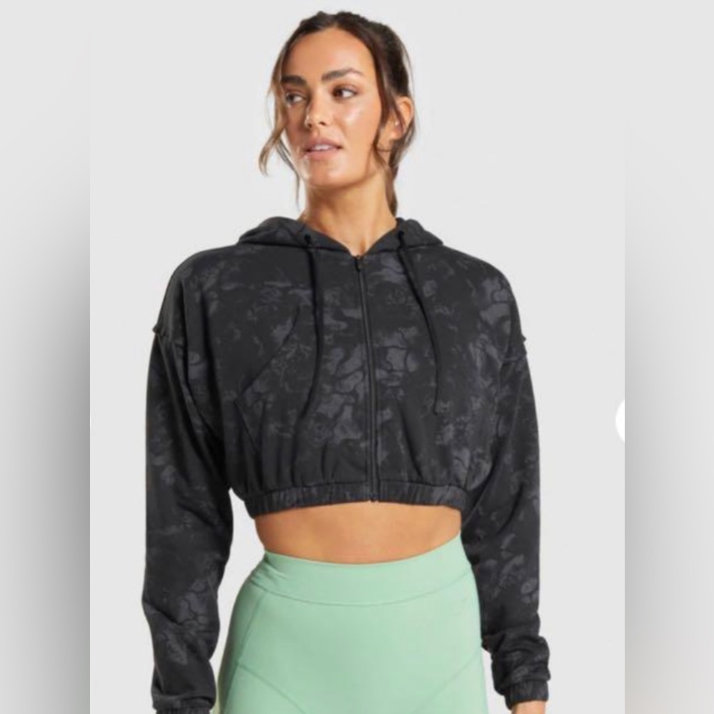 Gymshark x KKFIT collection crop zip up hoodie size M